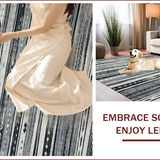 Ultra Soft Area Rug, Non Slip, Stain Resistant, Washable Area Rugs for Living Room, Bedroom, Rustic Vintage Ethnic Motif(Gray)