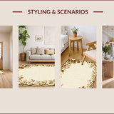 Ultra Soft Area Rug, Non Slip, Stain Resistant, Washable Area Rugs for Living Room, Bedroom, Beige Vintage Floral Living Room Rug(Beige)
