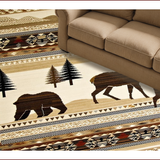 Ultra Soft Area Rug, Non Slip, Stain Resistant, Washable Area Rugs for Living Room, Bedroom, Charming Vintage Wildlife Art(Beige)