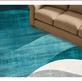 Ultra Soft Area Rug, Non Slip, Stain Resistant, Washable Area Rugs for Living Room, Bedroom, Elegant Modern Grey Swirls(Blue)