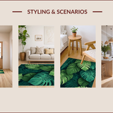 Ultra Soft Area Rug, Non Slip, Stain Resistant, Washable Area Rugs for Living Room, Bedroom, Soft Fluffy Monstera Inspired Theme(Green)
