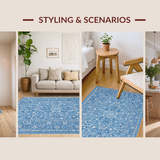 Ultra Soft Area Rug, Non Slip, Stain Resistant, Washable Area Rugs for Living Room, Bedroom, Cute Preppy Room Decor(Blue)