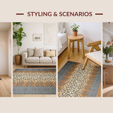 Ultra Soft Area Rug, Non Slip, Stain Resistant, Washable Area Rugs for Living Room, Bedroom, Sophisticated Textured Animal Prints(Beige)