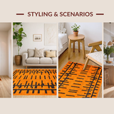 Ultra Soft Area Rug, Non Slip, Stain Resistant, Washable Area Rugs for Living Room, Bedroom, Artful Child-Friendly Tiger Form(Orange)