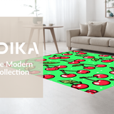 Ultra Soft Area Rug, Non Slip, Stain Resistant, Washable Area Rugs for Living Room, Bedroom, Lively Pastel Fruit Imagery(Green)