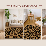Ultra Soft Area Rug, Non Slip, Stain Resistant, Washable Area Rugs for Living Room, Bedroom, Bold Earthy Animal Print(Brown)