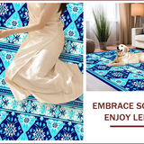 Ultra Soft Area Rug, Non Slip, Stain Resistant, Washable Area Rugs for Living Room, Bedroom, Floral Low Pile Dining Room Carpet Non-Slip(Blue)