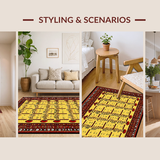 Ultra Soft Area Rug, Non Slip, Stain Resistant, Washable Area Rugs for Living Room, Bedroom, Dynamic Cozy Geometric Music Design(Yellow)