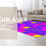 Ultra Soft Area Rug, Non Slip, Stain Resistant, Washable Area Rugs for Living Room, Bedroom, Cheerful Color Splash Symmetry(Purple)