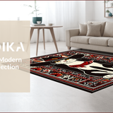 Ultra Soft Area Rug, Non Slip, Stain Resistant, Washable Area Rugs for Living Room, Bedroom, Vibrant Rustic Animal Print(Black)