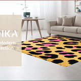 Ultra Soft Area Rug, Non Slip, Stain Resistant, Washable Area Rugs for Living Room, Bedroom, Golden and Black Leopard Entryway Soft Rug(Beige)
