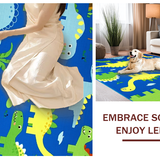 Ultra Soft Area Rug, Non Slip, Stain Resistant, Washable Area Rugs for Living Room, Bedroom, Charming Animal Fantasy Style(Blue)