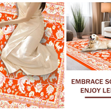 Ultra Soft Area Rug, Non Slip, Stain Resistant, Washable Area Rugs for Living Room, Bedroom, Elegant Textured Diamond Composition(Orange)