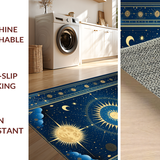 Ultra Soft Area Rug, Non Slip, Stain Resistant, Washable Area Rugs for Living Room, Bedroom, Radiant Celestial Inspired Artwork(Blue)