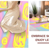 Ultra Soft Area Rug, Non Slip, Stain Resistant, Washable Area Rugs for Living Room, Bedroom, Sunny Pastel Cheerful Design(Pink)