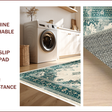 Ultra Soft Area Rug, Non Slip, Stain Resistant, Washable Area Rugs for Living Room, Bedroom, Vintage Neutral Bedroom Area Rug Non-Shedding(Ivory)