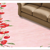 Ultra Soft Area Rug, Non Slip, Stain Resistant, Washable Area Rugs for Living Room, Bedroom, Charming Cherry Blossom Motif(Pink)