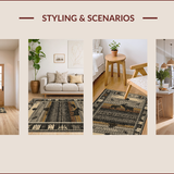 Ultra Soft Area Rug, Non Slip, Stain Resistant, Washable Area Rugs for Living Room, Bedroom, Rustic Wildlife Brown Tapestry(Gray)