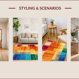 Ultra Soft Area Rug, Non Slip, Stain Resistant, Washable Area Rugs for Living Room, Bedroom, Reversible Boho Orange Nursery Playroom Rug(Orange)