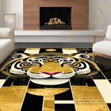 Ultra Soft Area Rug, Non Slip, Stain Resistant, Washable Area Rugs for Living Room, Bedroom, Vibrant Modern Animal Silhouette(Gold)