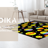 Ultra Soft Area Rug, Non Slip, Stain Resistant, Washable Area Rugs for Living Room, Bedroom, Lively Multicolored Geometric Display(Yellow)