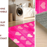 Ultra Soft Area Rug, Non Slip, Stain Resistant, Washable Area Rugs for Living Room, Bedroom, Stylish Heart-Inspired Room Element(Pink)