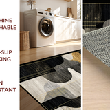 Ultra Soft Area Rug, Non Slip, Stain Resistant, Washable Area Rugs for Living Room, Bedroom, Elegant Textured Layered Motif(Gray)