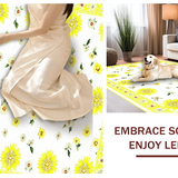 Ultra Soft Area Rug, Non Slip, Stain Resistant, Washable Area Rugs for Living Room, Bedroom, Sophisticated Grey Petal Aesthetic(Yellow)