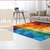 Ultra Soft Area Rug, Non Slip, Stain Resistant, Washable Area Rugs for Living Room, Bedroom, Modern Farmhouse Burnt Orange Living Room Carpet(Blue)