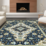 Ultra Soft Area Rug, Non Slip, Stain Resistant, Washable Area Rugs for Living Room, Bedroom, Sky Blue Elegant Patterned Motif(Blue)