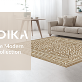 Ultra Soft Area Rug, Non Slip, Stain Resistant, Washable Area Rugs for Living Room, Bedroom, Cozy Abstract Organic Shapes(Brown)
