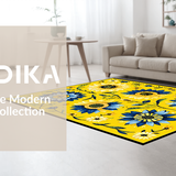 Ultra Soft Area Rug, Non Slip, Stain Resistant, Washable Area Rugs for Living Room, Bedroom, Whimsical Floral Playful Aesthetic(Yellow)