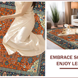 Ultra Soft Area Rug, Non Slip, Stain Resistant, Washable Area Rugs for Living Room, Bedroom, Vibrant High-Low Textured Motif(Orange)