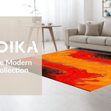 Ultra Soft Area Rug, Non Slip, Stain Resistant, Washable Area Rugs for Living Room, Bedroom, Sizzling Earthy Tones Composition(Orange)
