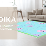 Ultra Soft Area Rug, Non Slip, Stain Resistant, Washable Area Rugs for Living Room, Bedroom, Charming Interactive Child-Friendly Style(Blue)