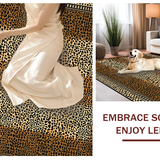 Ultra Soft Area Rug, Non Slip, Stain Resistant, Washable Area Rugs for Living Room, Bedroom, Stylish Minimalist Leopard Concept(Brown)