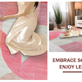 Ultra Soft Area Rug, Non Slip, Stain Resistant, Washable Area Rugs for Living Room, Bedroom, Reverse Uno Rug, Bow-Inspired Carpet(Pink)