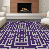 Ultra Soft Area Rug, Non Slip, Stain Resistant, Washable Area Rugs for Living Room, Bedroom, Stylish Gray and Purple Harmony(Purple)