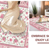 Ultra Soft Area Rug, Non Slip, Stain Resistant, Washable Area Rugs for Living Room, Bedroom, Bright Cheerful Blossom Composition(White)