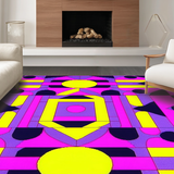 Ultra Soft Area Rug, Non Slip, Stain Resistant, Washable Area Rugs for Living Room, Bedroom, Eclectic Hip Hop Aesthetic Motif(Yellow)