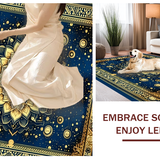 Ultra Soft Area Rug, Non Slip, Stain Resistant, Washable Area Rugs for Living Room, Bedroom, Sacred Golden Mandala Aesthetic(Gold)