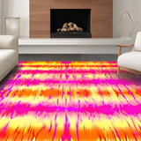 Ultra Soft Area Rug, Non Slip, Stain Resistant, Washable Area Rugs for Living Room, Bedroom, Vibrant Whimsical Tie-Dye Aesthetic(Orange)