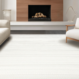 Ultra Soft Area Rug, Non Slip, Stain Resistant, Washable Area Rugs for Living Room, Bedroom, Elegant Solid Ivory Aesthetic(White)