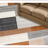 Ultra Soft Area Rug, Non Slip, Stain Resistant, Washable Area Rugs for Living Room, Bedroom, Chic Neutral Toned Geometric Motif(Gray)