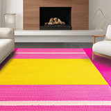 Ultra Soft Area Rug, Non Slip, Stain Resistant, Washable Area Rugs for Living Room, Bedroom, Charming Bright Colorful Pattern(Pink)