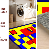 Ultra Soft Area Rug, Non Slip, Stain Resistant, Washable Area Rugs for Living Room, Bedroom, Playful Bright Numbered Design(Yellow)