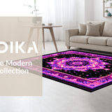 Ultra Soft Area Rug, Non Slip, Stain Resistant, Washable Area Rugs for Living Room, Bedroom, Striking Colorful Optical Illusion(Purple)