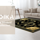 Ultra Soft Area Rug, Non Slip, Stain Resistant, Washable Area Rugs for Living Room, Bedroom, Gothic Animal Motif Elegance(Black)