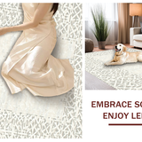 Ultra Soft Area Rug, Non Slip, Stain Resistant, Washable Area Rugs for Living Room, Bedroom, Elegant Plush Textured Decor Piece(Beige)