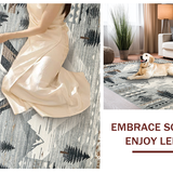 Ultra Soft Area Rug, Non Slip, Stain Resistant, Washable Area Rugs for Living Room, Bedroom, Modern Ethereal Nature Scene(Gray)